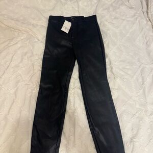 Zara Black Leather Legging Pants